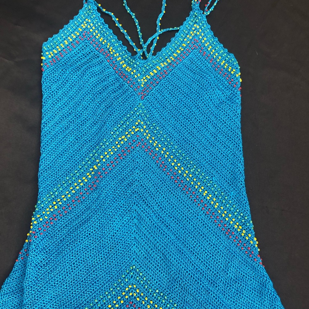 Blue beaded top